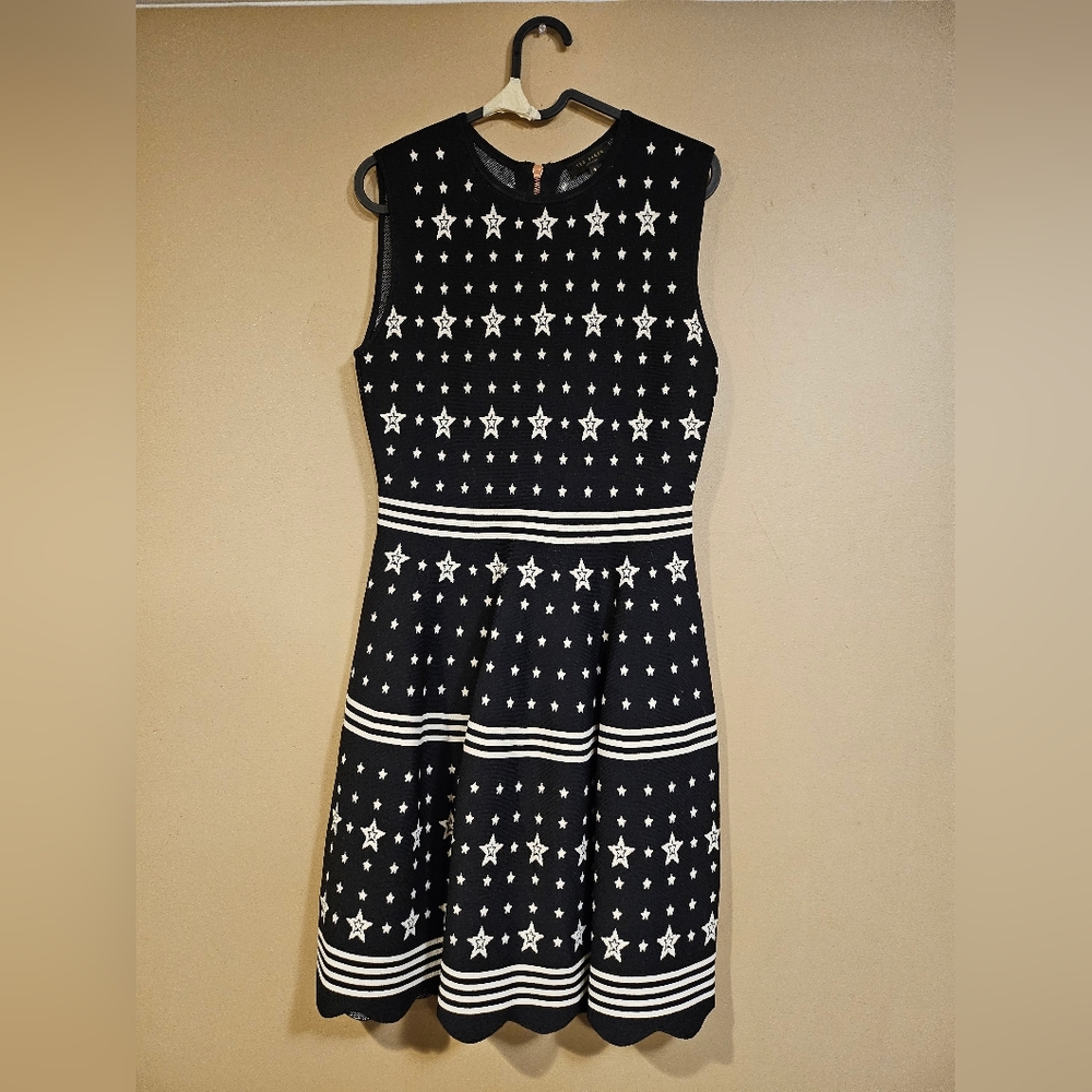 TED BAKER A-line star print Knee length dress